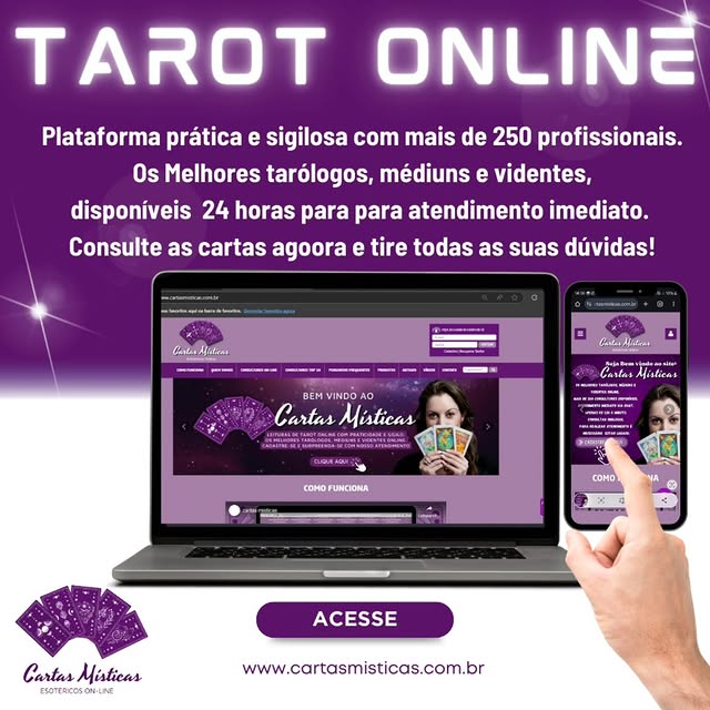 Tarot Online — plataforma prática e sigilosa com mais de 250 profissionais